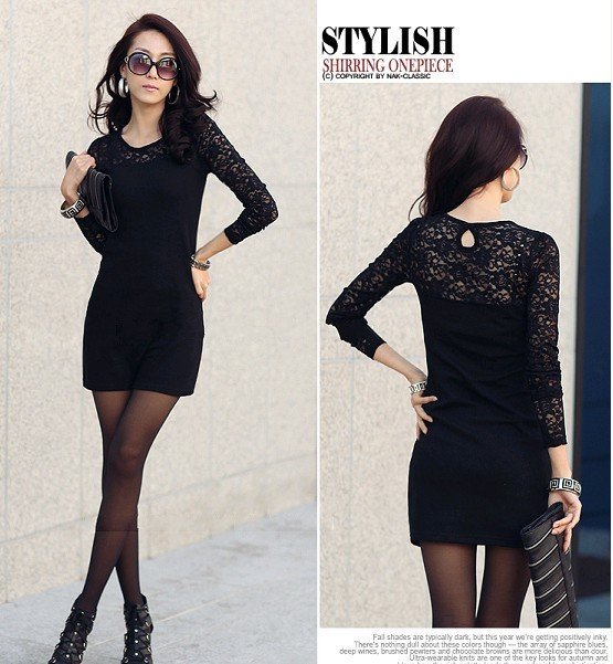 Free shipping women ladies sexy cotton lace dress, maxi casual dress S M L XL for spring and autumn promotion Sexy Club Dress
