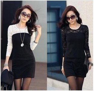 free shipping women ladies sexy cotton lace dress, maxi casual dress   spring and autumn promotio