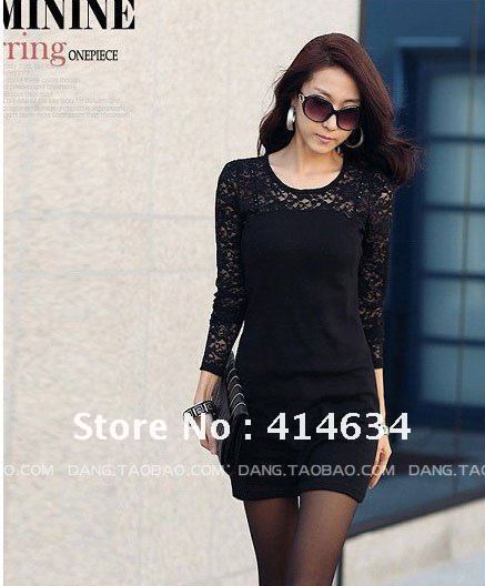 Free shipping women ladies sexy cotton lace dress, maxi leisure dress S M L XL for seasons promotion