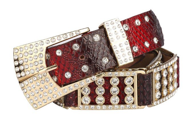 Free shipping/women leather belt /wlb045/alloy head/Genuine leather/pu/crystal/retail or wholesale