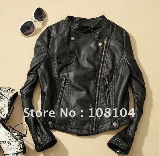 Free shipping! Women leather; zipper, short leather jacket, PU leather