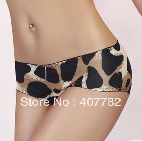 Free shipping women Leopard underwear matching bra and boxer briefs big elasticity dropship