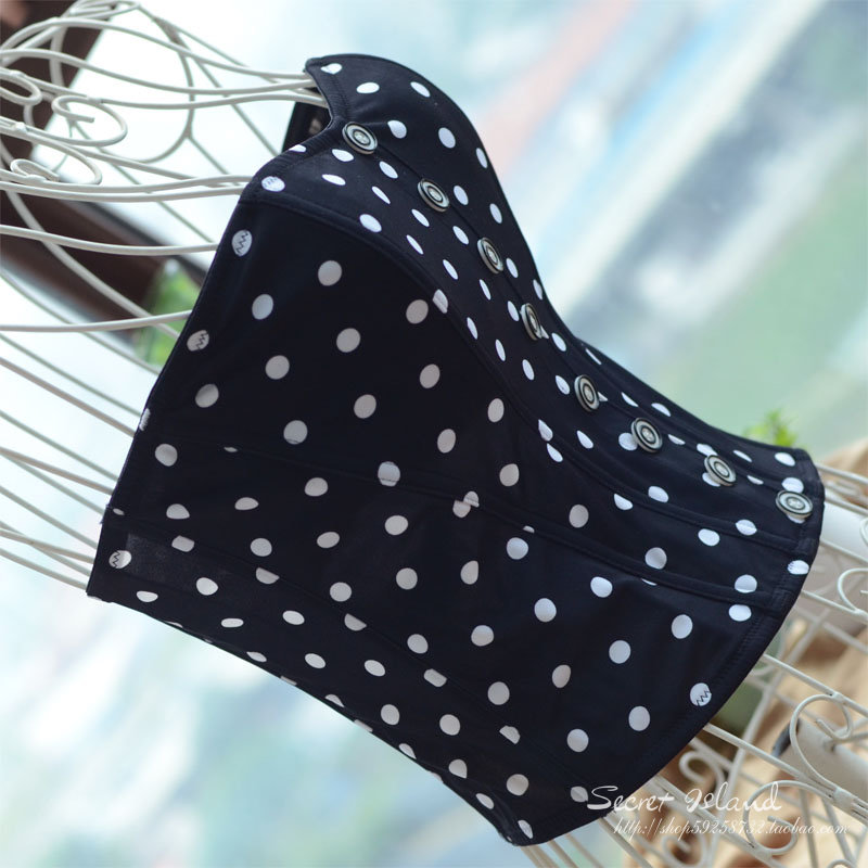 free shipping women lingerie Black marilyn monroe sexy polka dot soft cup body shaping cummerbund vest