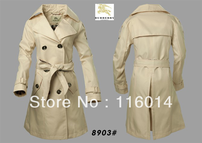 Free shipping women long sleeve double breasted trench lady warm coat  fashion outwear#8903