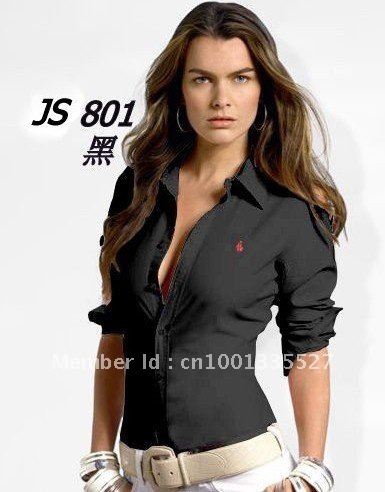 Free shipping women long sleeve turn-down collar shirt Ms. slim fashion shirt lady sexy shirt #80  1 yuanman