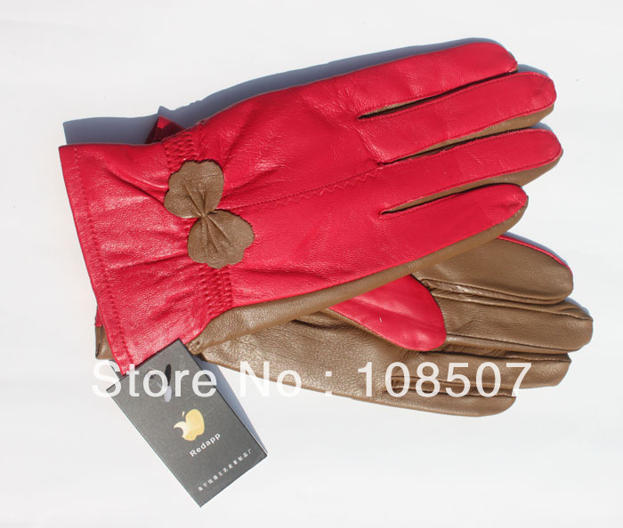 free shipping women new arrived genuine sheep leather warm winter gloves 5pairs/lot