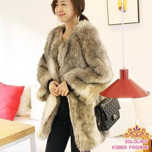 Free shipping !!!women new hot sale Copy the fox fur fur Europe and the United States fan medium style feather coat coat