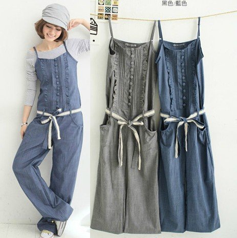 Free shipping  Women one piece Jumpsuit Women Summer Overalls Lady Loose flat pant fashion casual broadly trousers