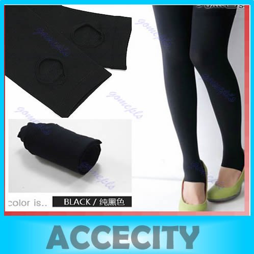 Free shipping Women Opaque Stirrup Legging Tights Warm Stretch Winter Pants Stockings Black