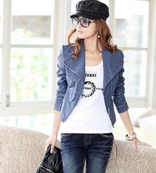 Free shipping women outwear lady motorcycle short coat PU leather Jacket woman+leather coats for woman