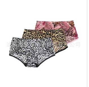 FREE SHIPPING women panties boxer leopard underwear in four sizes S,M,L,XL  in three colors