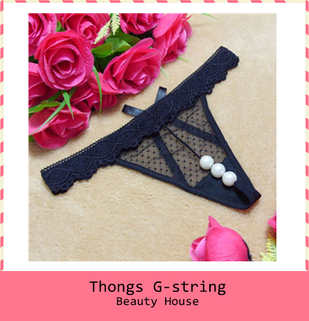 Free Shipping women panties Sexy G-string Lingerie Sexy Underwear Lady Sexy thong cotton T-back pure pearl sexy black pant Z0004