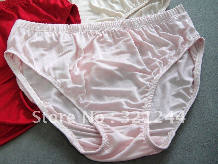 Free shipping/women panties/solid/100% silk material/many colours/size M L XL/S-WZSNK002