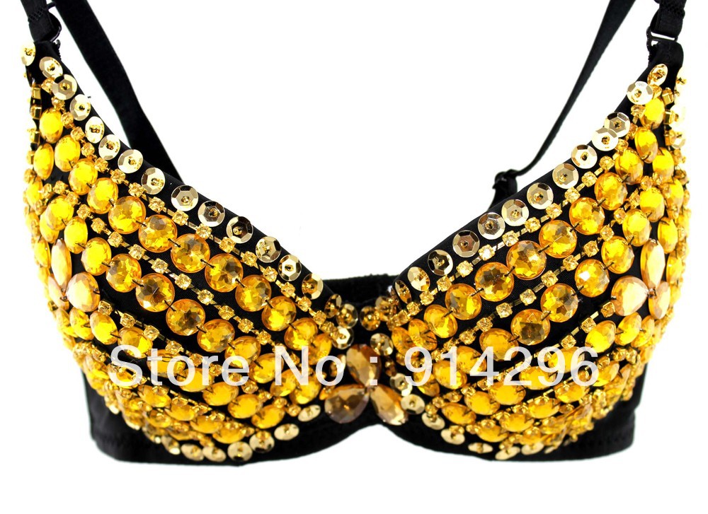 Free Shipping Women Party Disco All-over Diamond Shiny Design Sexy Bra Metallic Punk Dance Bra Best Quality