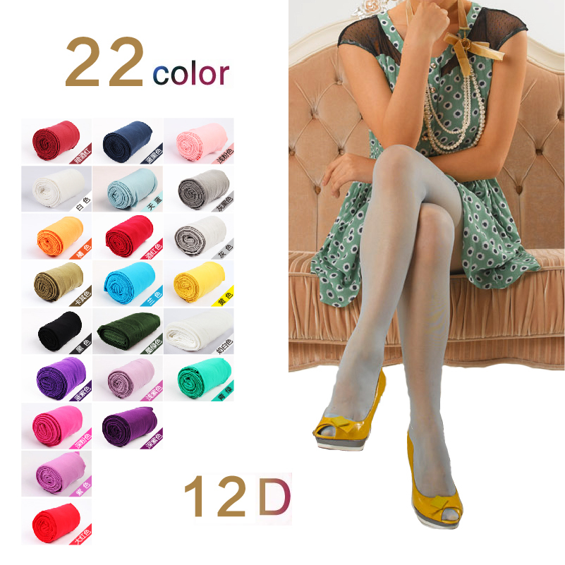 Free shipping Women's 12d Core-spun Yarn multi-colored pantyhose stockings socks 5 double