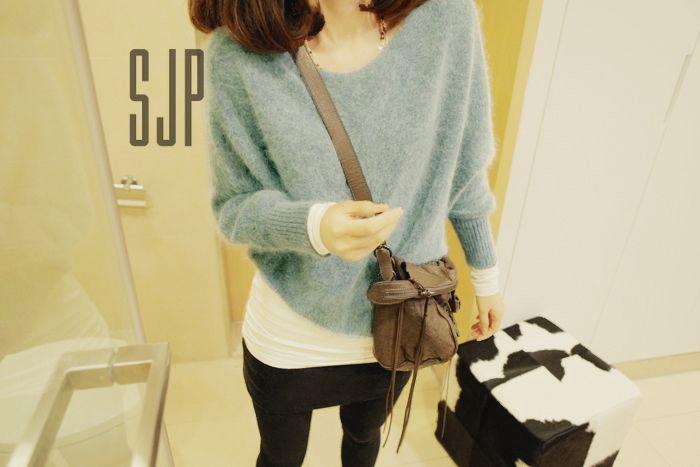 free shipping Women's - 2012 autumn new arrival loose two ways short design batwing sleeve sweater cardigan