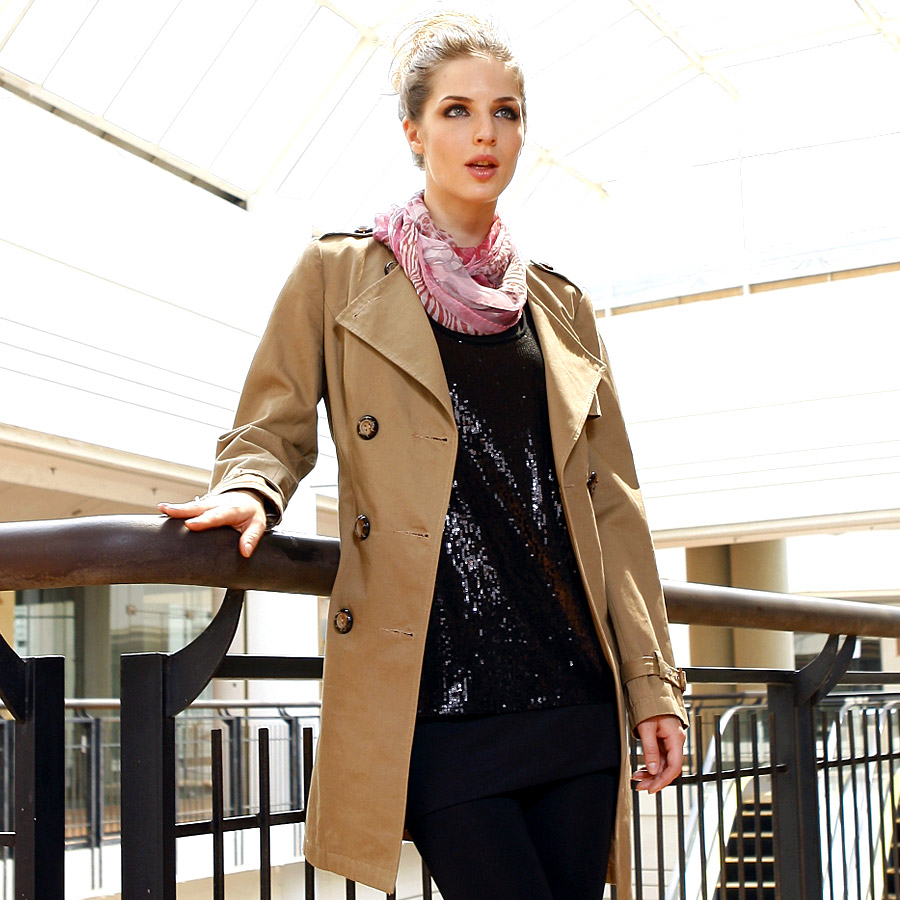free shipping Women's 2012 autumn new arrival solid color slim long outerwear camel trench twinset 6067