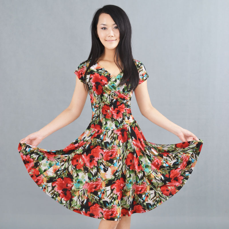 Free shipping Women's 2012 summer slim chiffon one-piece dress