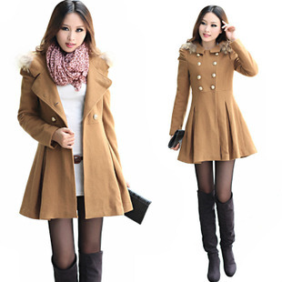 Free Shipping Women's 2013 trench    long design slim spring and autumn double breasted trench  Outerwear