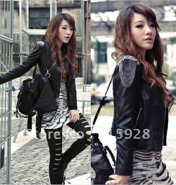 Free Shipping women's autumn winter Short leather jacket 9085 jackets coats Leather clothing