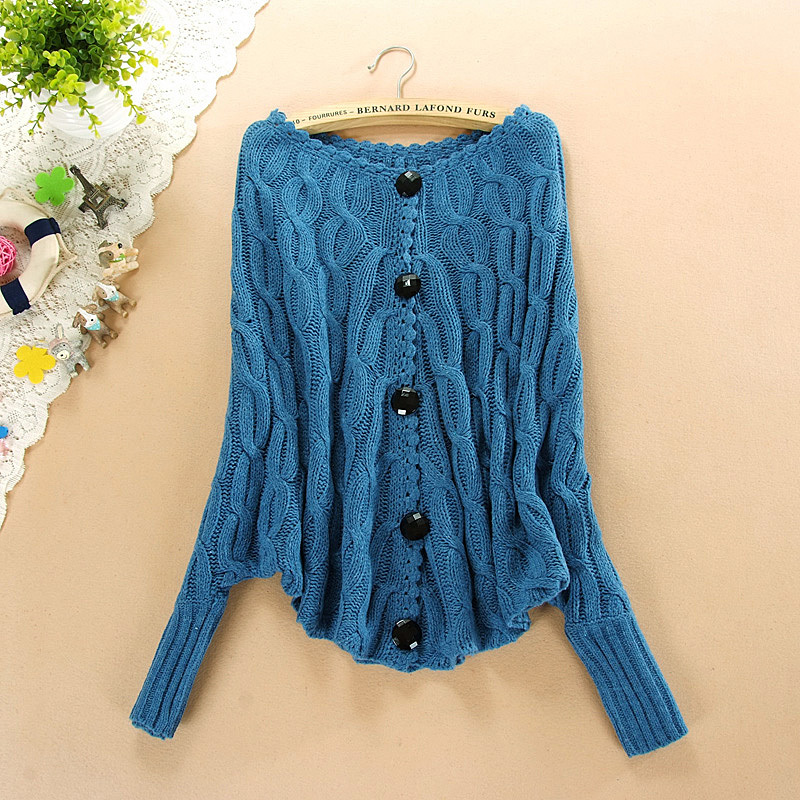 Free Shipping Women's batwing shirt female sweater short design cardigan loose top outerwear