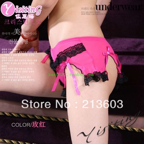 FREE SHIPPING  women's boxer panties, transparent gauze lacebriefs, 2094