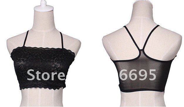free shipping Women's Bra no bra pats breast protecter bra lace black white summer clothes
