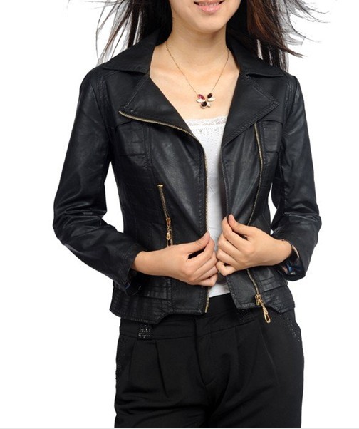 Free shipping !!! Women's brand New fashion High quality sheepskin genuine leather short leather Coat Jacket / L-4XL