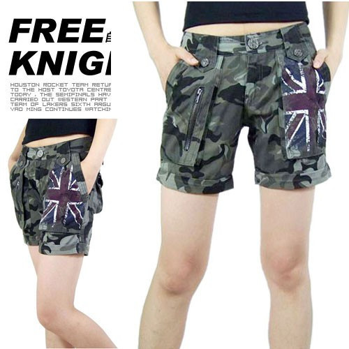 free shipping Women's Camouflage shorts 0968 shorts trousers