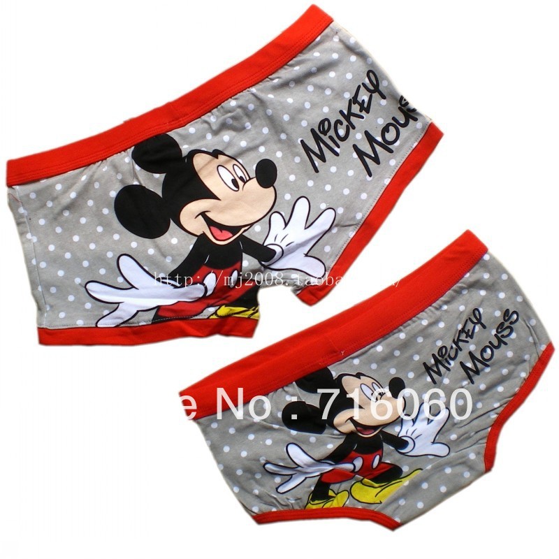 free shipping  women's cartoon panties grey mouse lovers panties male trunk 100% cotton