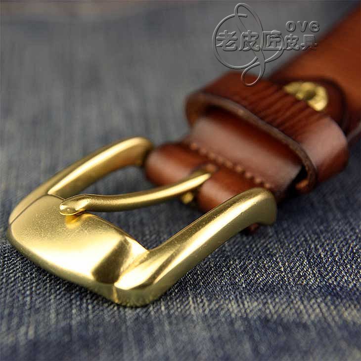 Free shipping Women's copper gold buckle strap women's belt genuine leather female strap genuine leather casual female