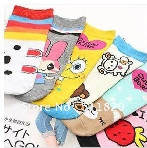 Free Shipping Women's Cotton Cartoon Lovely Socks,women's ankle socks