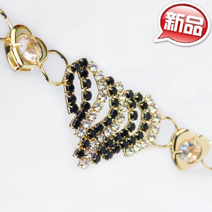 Free Shipping, Women's Fashion Exquisite Luxury Golden Mental Heart Rhineston Embedded Leather Belt Waistband 1095