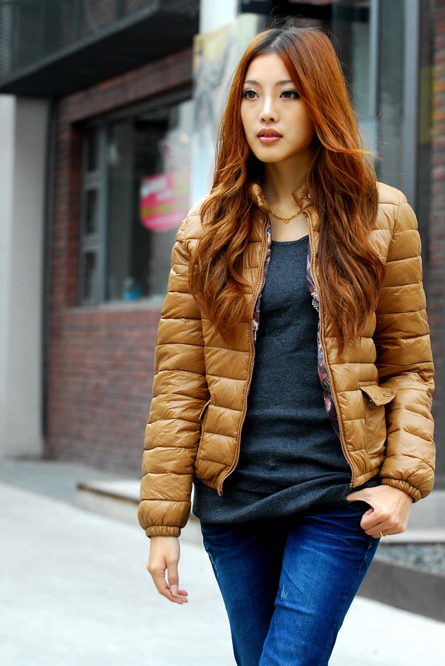 Free shipping Women's Fashion Korean Slim Short Casual Down Jacket Coat