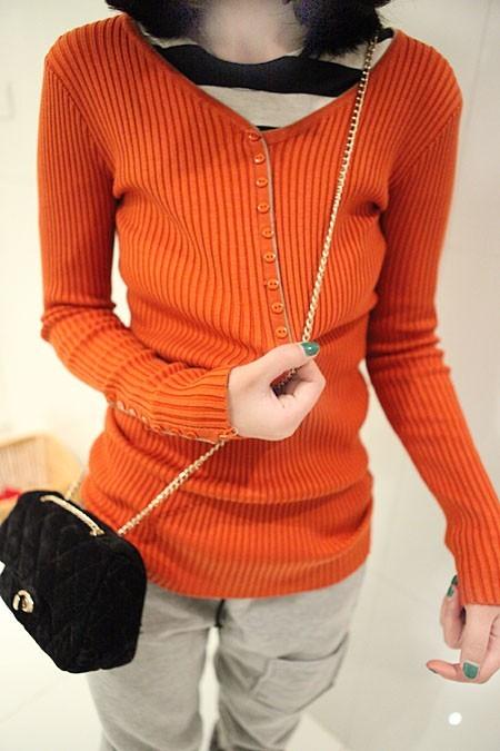 free shipping Women's fashion slim sweater button basic shirt 20132013 spring new arrival