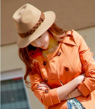 free shipping Women's fashion woolen hat women's fashion pink camel fedoras autumn and winter female
