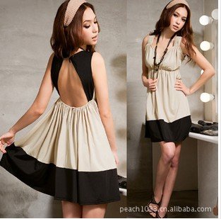 Free Shipping Women's Fasion Sexy Dress, Backless Dress, Milk Silk, Quality promised N381-27