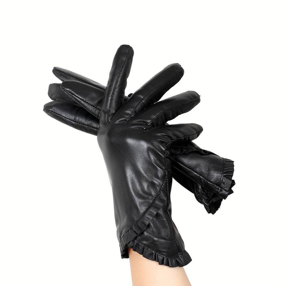 Free Shipping Women's Genuine Goat Skin Leather Gloves Winter Warm Glove
