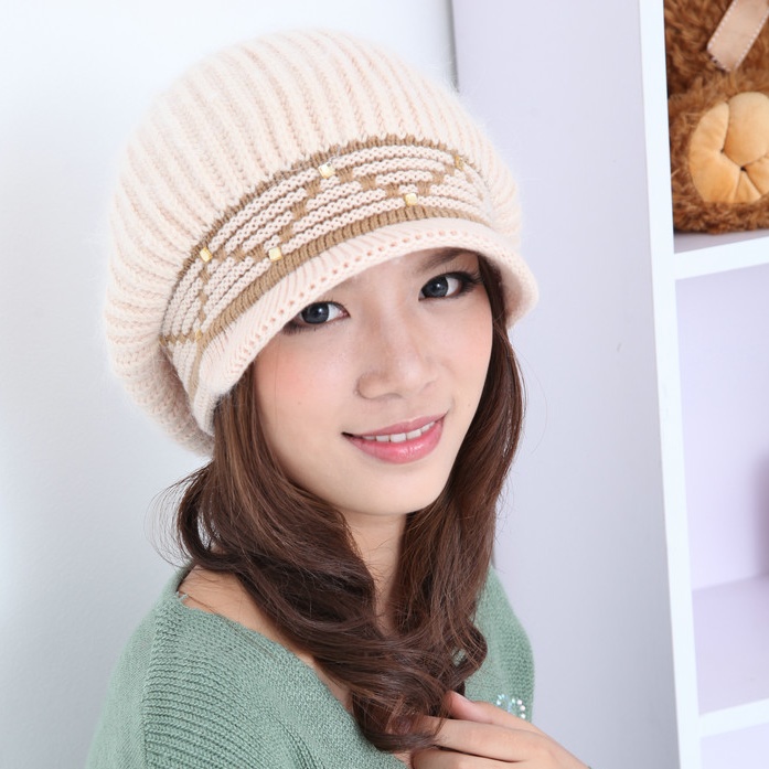 free shipping Women's hat autumn and winter rabbit fur hat knitting wool cap knitted hat winter knitted hat
