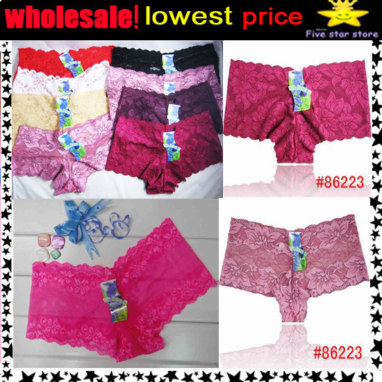 Free shipping!! Women's lace floral high-waisted Panties sexy lacy underwears free size colorful