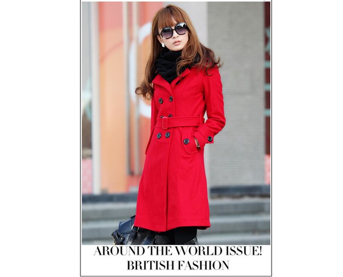 Free shipping Women's ladies new fashion wool Coat outerwear trench coat winter outdoor clothes double breasted long overcoat