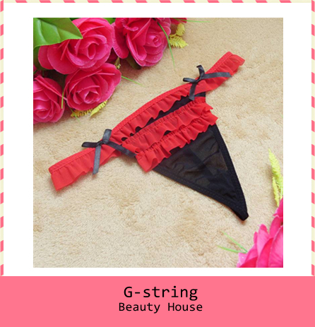 Free shipping Women's Ladies Sexy Bowknot Lace Thongs G-string V-string Panties lady sexy g-string Z0008