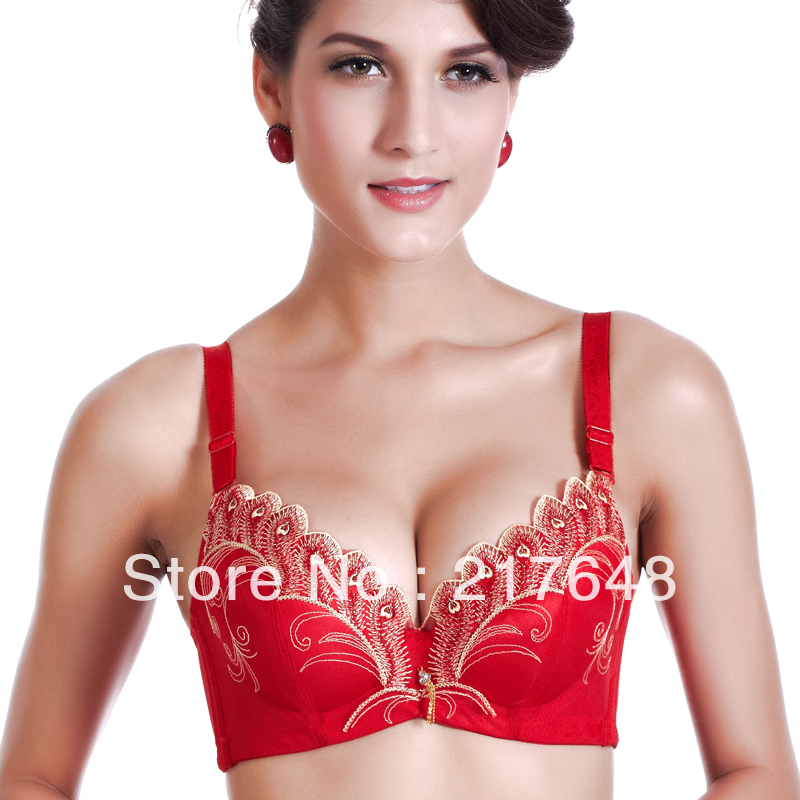 Free Shipping Women's Lady's Female Super Push Up Bra Adjustable Red Color Underwear