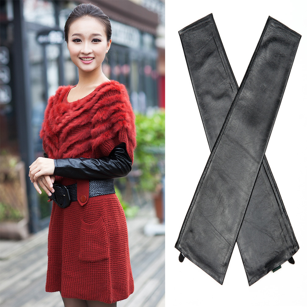 Free Shipping Women's leather gloves oversleeps genuine leather gloves lucy refers to long design winter fashion