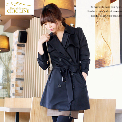 Free Shipping Women's New arrival 2013 outerwear   overcoat slim trench double breasted epaulette