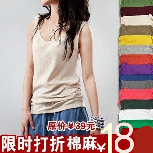 Free Shipping Women's  new arrival autumn summer loose plus size small vest female small vest basic spaghetti strap top