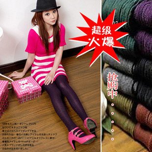 Free shipping Women's Opaque Tights Pantyhose lady's cotton Stockings Leggings Black/Grey/Purple/Coffee/Green