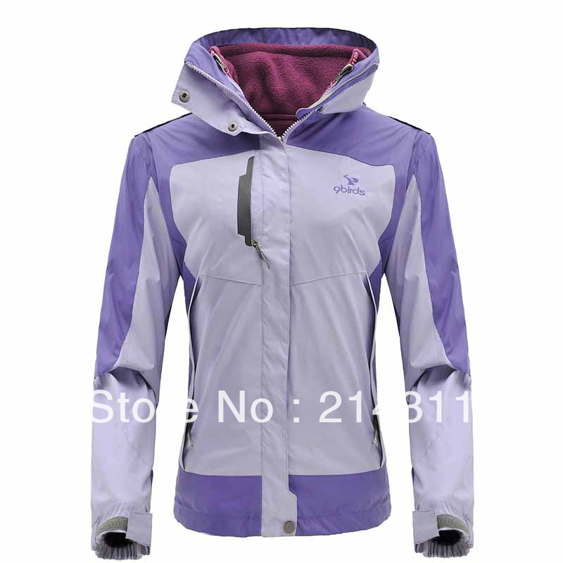 Free shipping Women's Outdoor Waterproof Jackets Original 2in 1 Rocketsports K1203 New style Fleece Trekking Coats