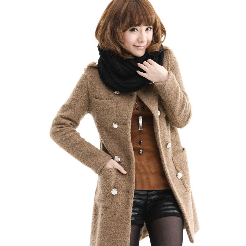 FREE SHIPPING! Women's outerwear medium-long woolen overcoat thickening woolen outerwear female trench -HB