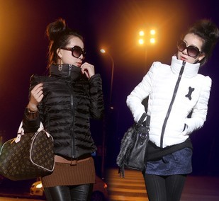 free shipping Women's plus size turtleneck short design down slim wadded jacket cotton-padded jacket thin short jacket